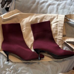 Elegant Burgundy Heeled Boots